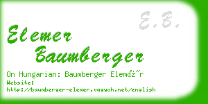 elemer baumberger business card